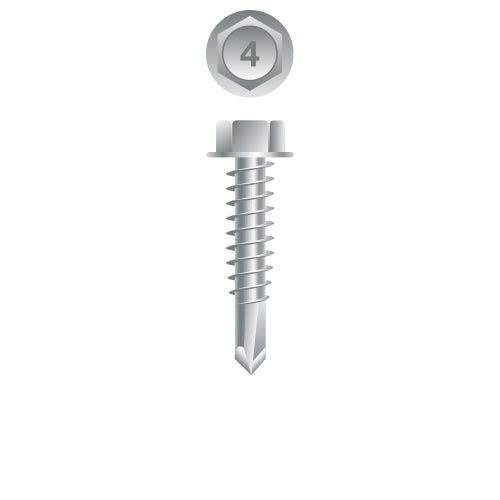#10 Strong-Point Hex Washer Head 10-16 x 1/2, 410 Stainless Steel