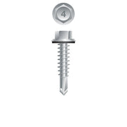 #14 Strong-Point Hex Washer Head w/Washer 14-14 x 3, 410 Stainless Steel