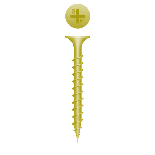 #6 Strong-Point Bugle Head 6 x 1-1/4, PH, Coarse, Zinc Yellow