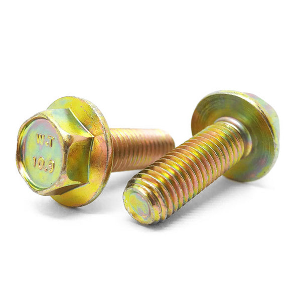 M8-1.25x20 Class 10.9 Hex Flange Bolts Zinc Yellow