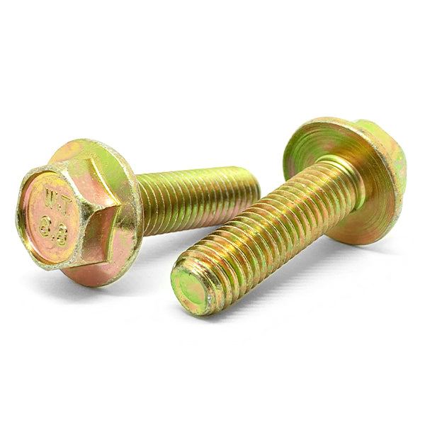 M6-1.0x20 Class 8.8 Hex Flange Bolts Zinc Yellow