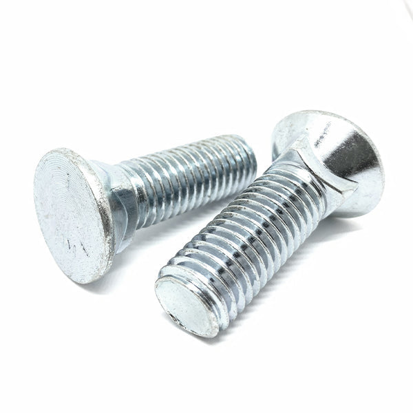 1/2-13x3-1/2" #3 Flat Round Head Grade 5 Plow Bolts Zinc