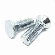 7/16-14x1" #3 Flat Round Head Grade 5 Plow Bolts Zinc
