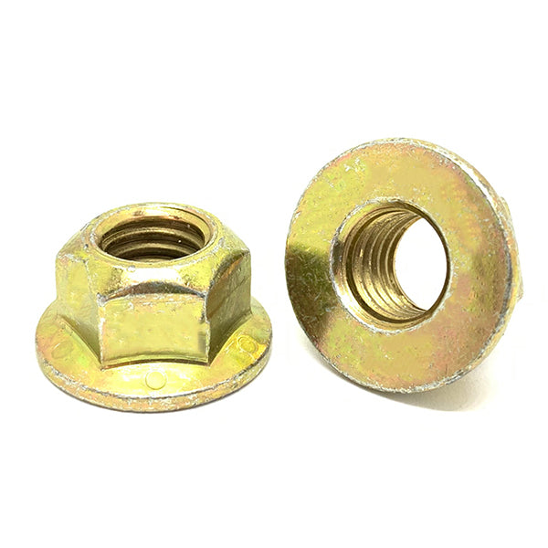 1/4"-20 Grade 8 Hex Flange Prevailing Torque Top Lock Nuts Zinc Yellow