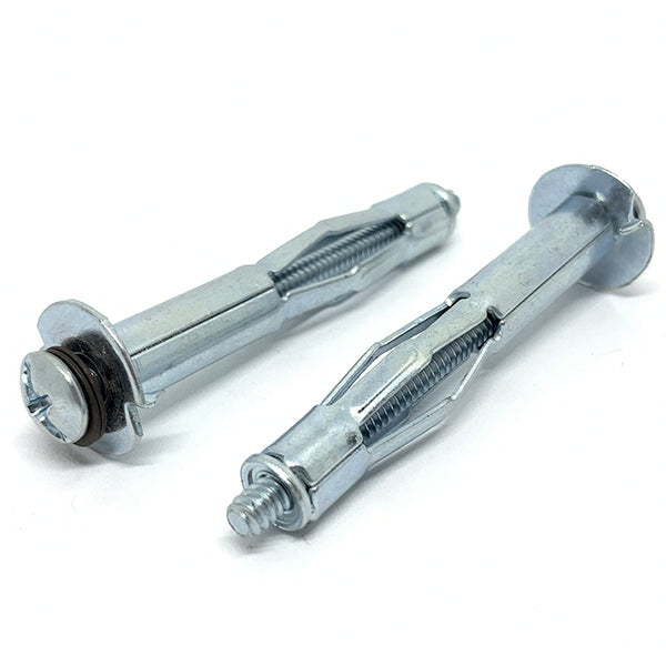 1/8" S x1-1/4" Hollow Wall Drywall Anchor Standard Point Steel Zinc Clear