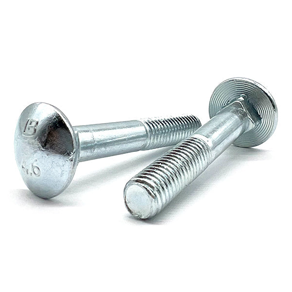 M6-1.0x45 Class 4.6 Round Head Carriage Bolts Zinc