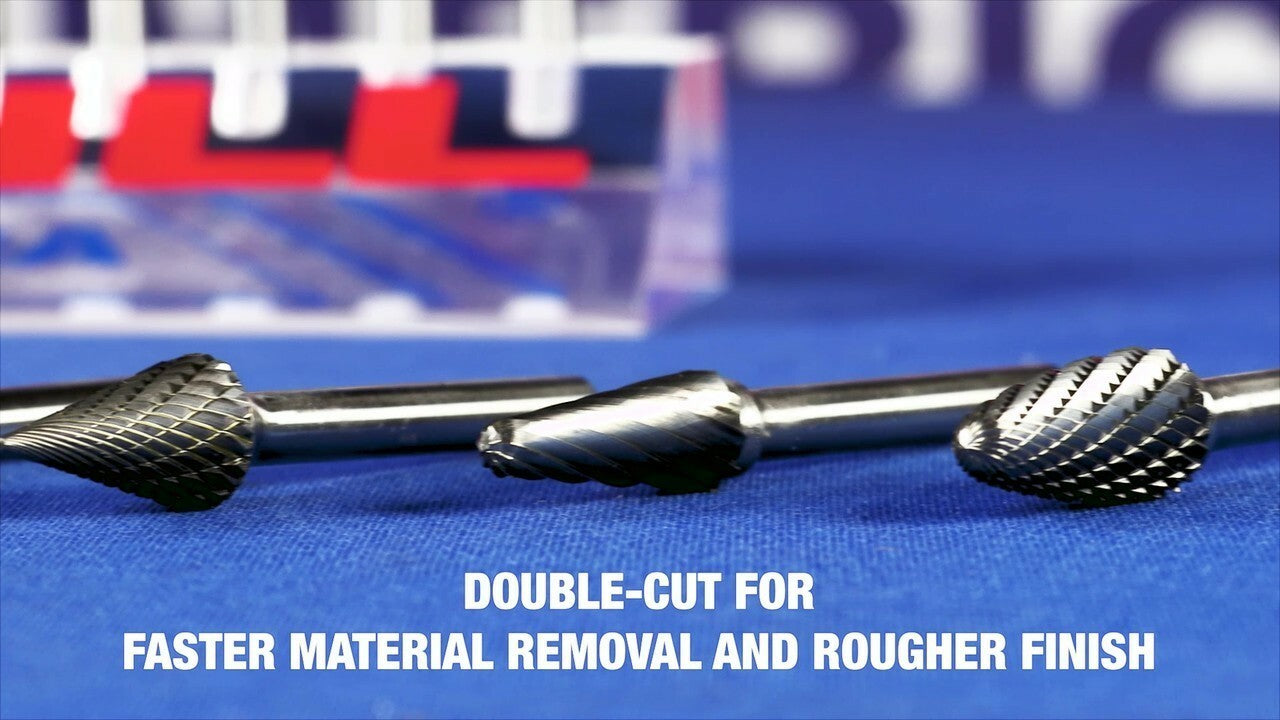 SL-7NF 3/4" X 1-1/2" Cone Carbide Bur 1/4" Shank for Aluminum