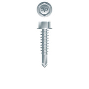 #10 Strong-Point Hex Washer Head 10-16 x 3/4, Serrations, Zinc