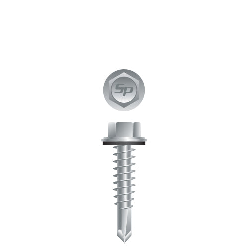 #10 Strong-Point Hex Washer Head w/Washer 10-16 x 1, Strong-Shield