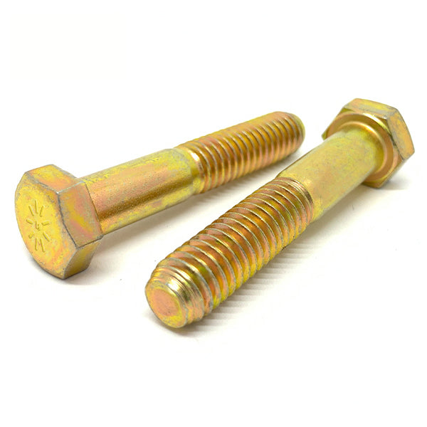 5/16"-18x1-3/4" Hex Cap Screws Grade L-9 Bolts USA Zinc Yellow