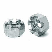 1/2"-20 Slotted Finished Hex Nuts Zinc Clear