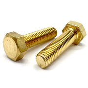 1/4-20x7/8" Brass Hex Tap Bolts Full Thread