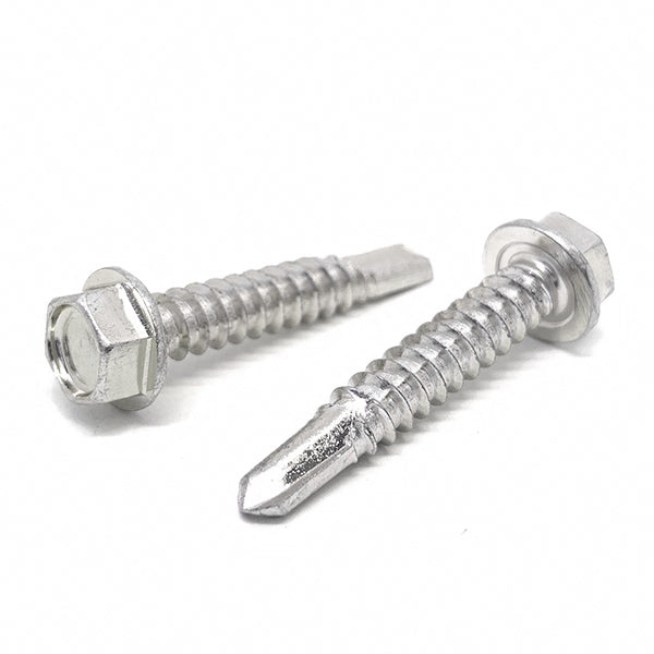 #14x1" Stainless Steel Unslotted Hex Washer Head #3 Point Self Drilling Screws