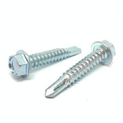 #8-18x2" Unslotted Hex Washer Head #2 Point Self Drilling Screws Zinc