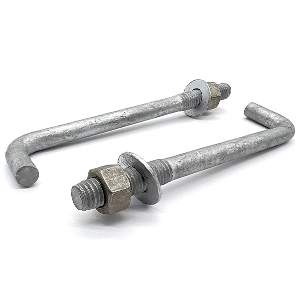 1/2"x10"x1-1/4"x1-3/4" L Shaped Anchor Bolts with Nuts and Washers Galvanized