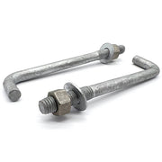 3/8"x6"x1-1/4"x1-3/4" L Shaped Anchor Bolts with Nuts and Washers Galvanized