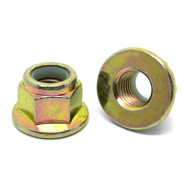 M16-2.0 Class 10 Nylon Insert Hex Flange Lock Nuts Zinc Yellow