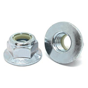 M6-1.0 Class 8 Nylon Insert Hex Flange Lock Nuts Zinc Clear