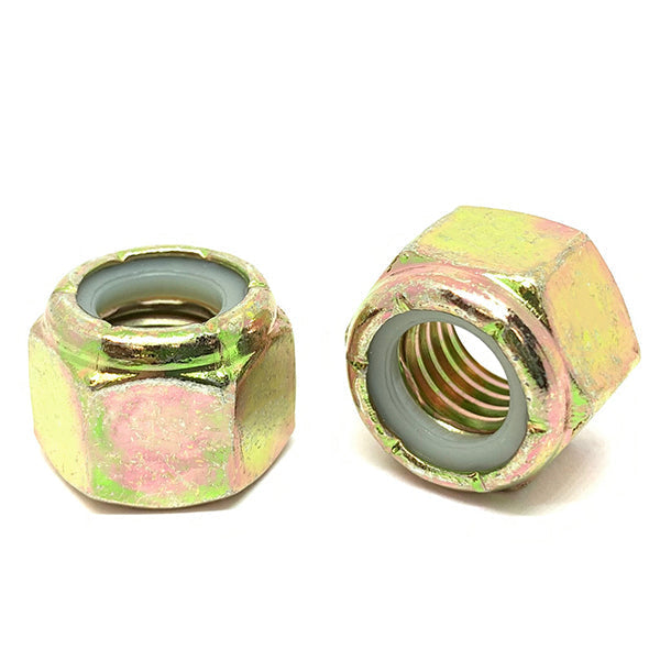 1/4"-20 Grade 8 Hex Nylon Insert Lock Nuts Zinc Yellow