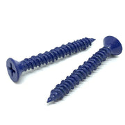 1/4x3-1/4" Phillips Flat Head Concrete Screws Piercing Point Blue Finish
