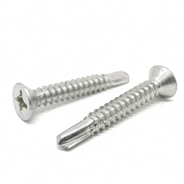 #10x1-1/4" Stainless Steel Phillips Flat Head #3 Point Self Drilling Screws