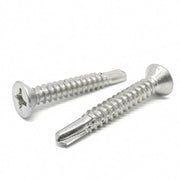 #10x2" Stainless Steel Phillips Flat Head #3 Point Self Drilling Screws