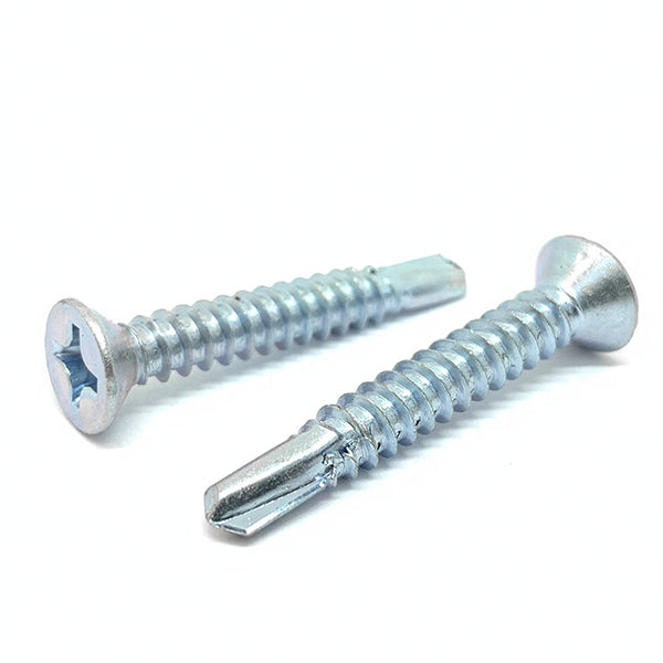 #10x2" Phillips Flat Head #3 Point Self Drilling Sheet Metal Screws Zinc