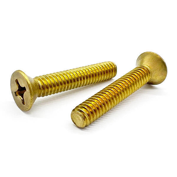 #8-32x2" Brass Phillips Flat Head Machine Screws