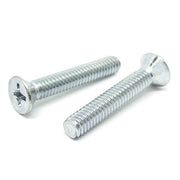 M3-0.5x8 Phillips Flat Head Machine Screws Steel Zinc