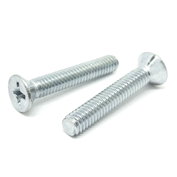M2.5-0.45x8 Phillips Flat Head Machine Screws Steel Zinc
