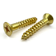 #8x3/4" Phillips Flat Head Wood Screws Brass