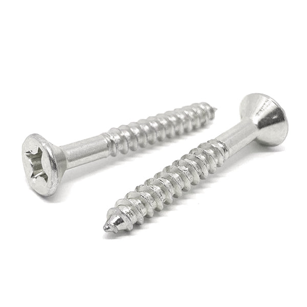 #8x2" Stainless Steel Phillips Flat Head Wood Screws