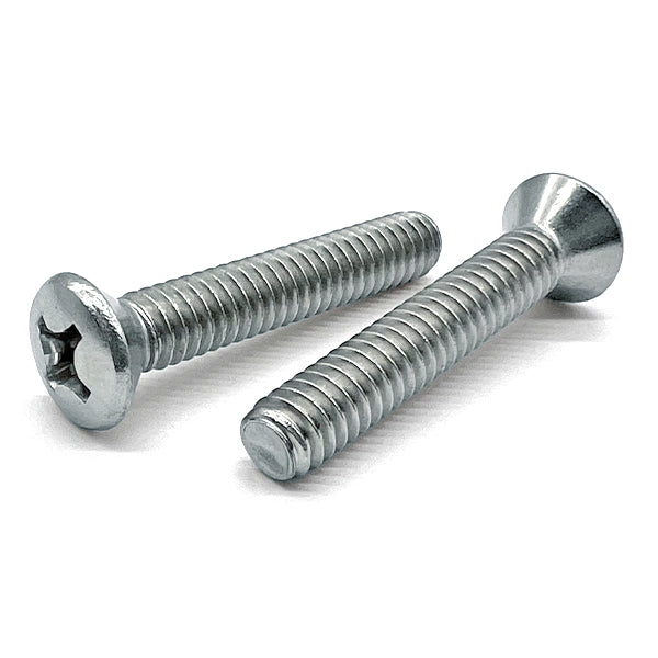 1/4-20x1" Phillips Oval Head Machine Screws Zinc Clear