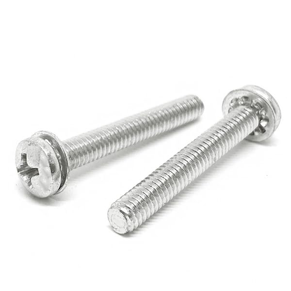 #6-32x3/8" 410 Stainless Steel Internal Tooth Sems Phillips Pan Head Machine Screws