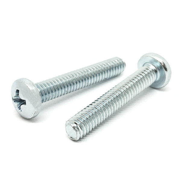 M10-1.5x25 Phillips Pan Head Machine Screws Steel Zinc
