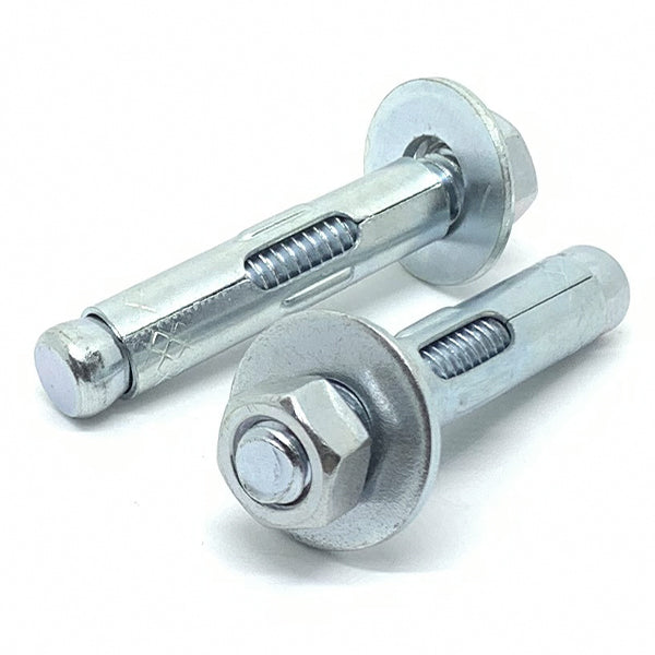 1/2-13x6" Sleeve Anchor w/ Hex Nuts & Washers Zinc Clear Steel