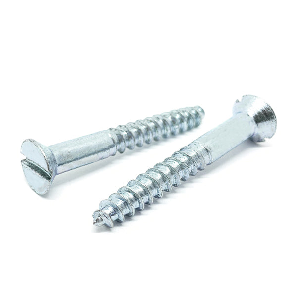 #8x4" Slotted Flat Head Wood Screws Zinc Clear