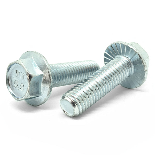 M6-1.0x25 Class 8.8 Hex Serrated Flange Bolts Zinc Clear