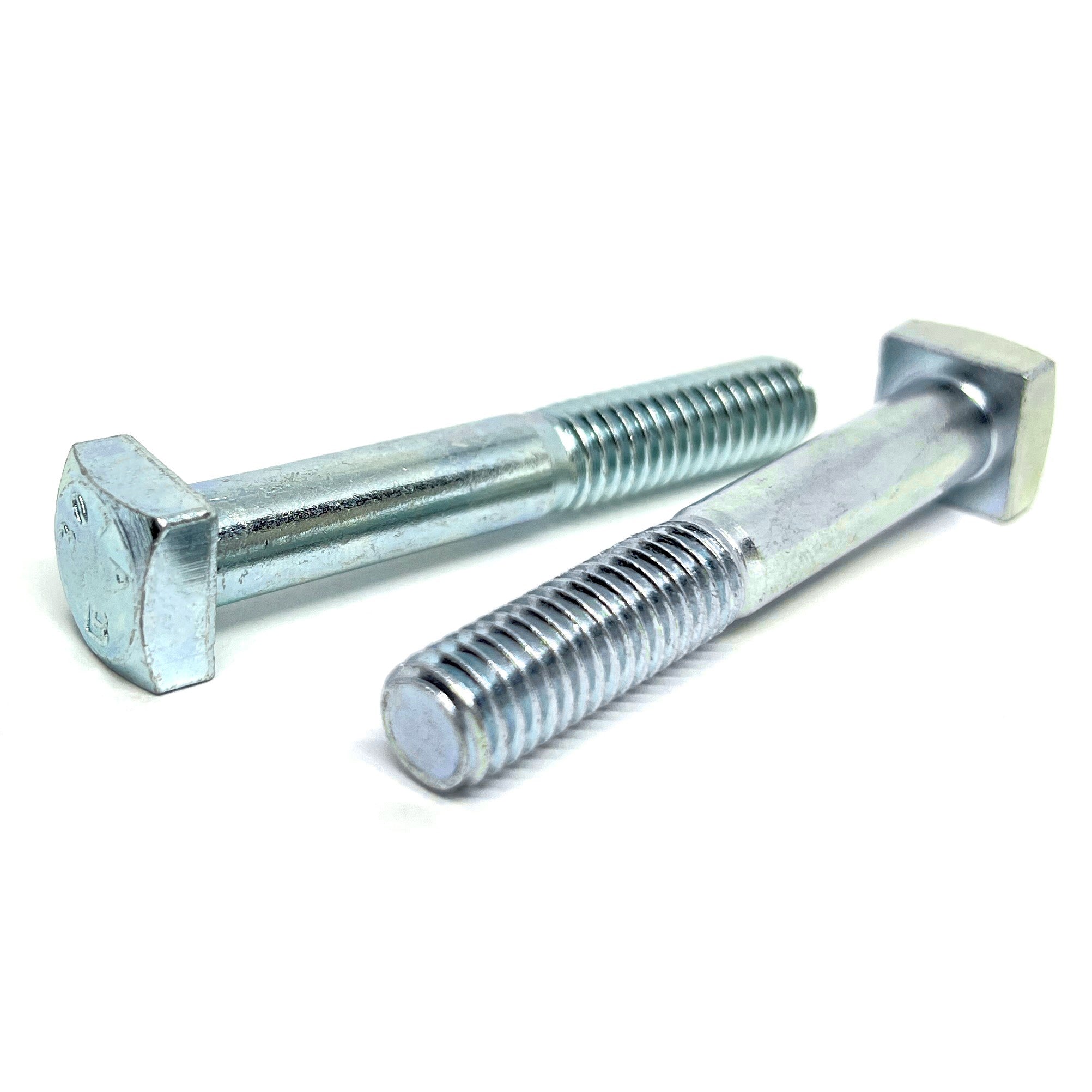 3/8"-16x2" Square Head Bolts Grade A307 Zinc Clear