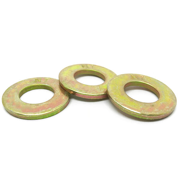 9/16" SAE Grade L-9 Flat Washers USA Zinc Yellow