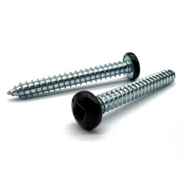 #8x1-1/2" Pan Head Square Drive Type AB Sheet Metal Screw Black Painted Head Zinc
