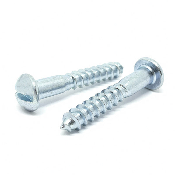 #8x1-1/2" Slotted Round Head Wood Screws Zinc Clear