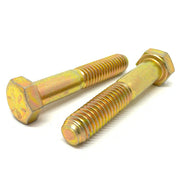 1/4-20x4" Hex Head Cap Screws Grade 8 USA Zinc Yellow