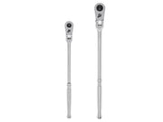 3/8, 1/2 Inch Drive Flex Head Quick-Release Long Ratchet Set, 2-Piece (12, 14 in.)