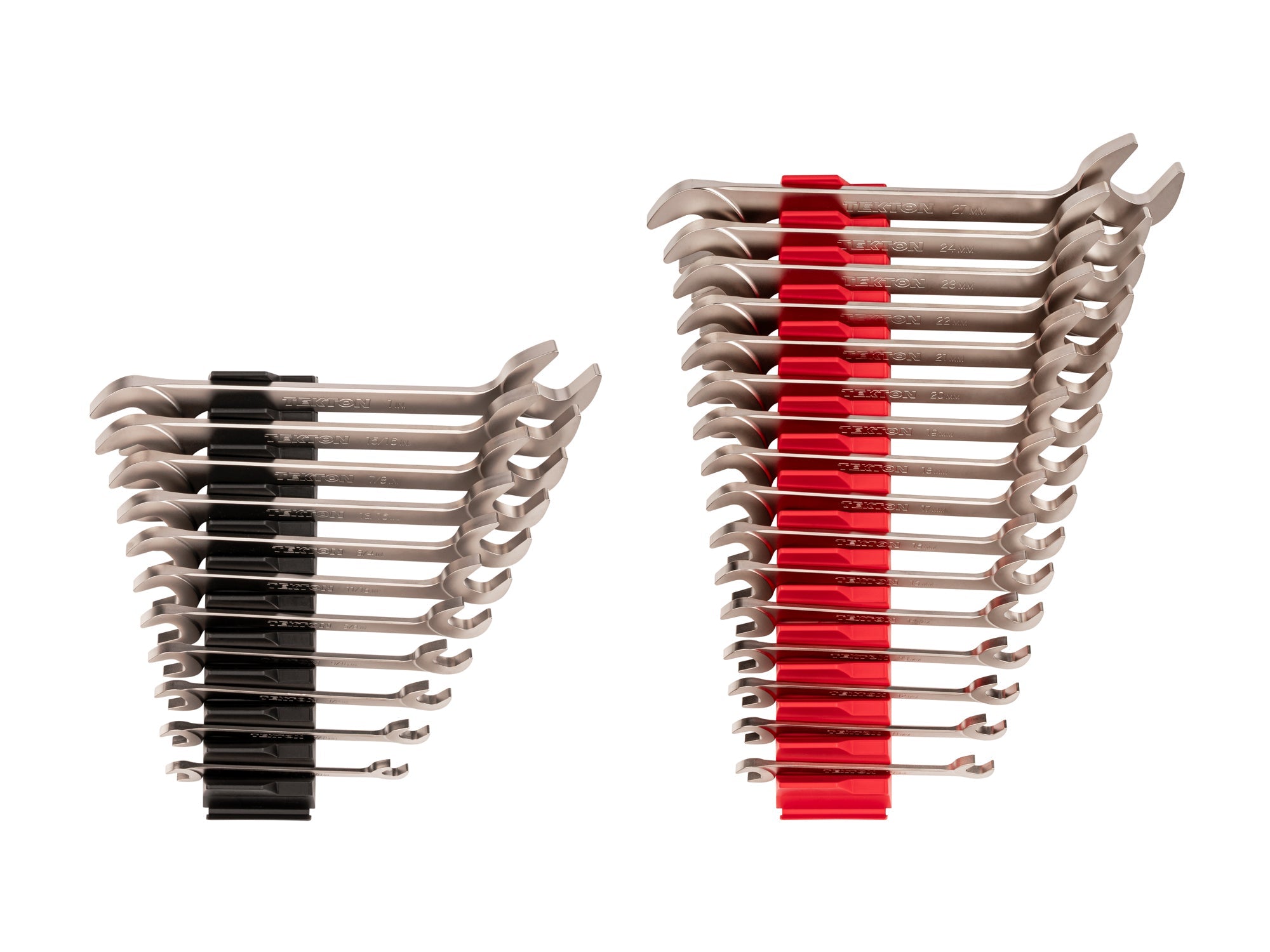Angle Head Open End Wrench Set with Modular Organizers, 27-Piece (3/8-1 in., 10-27 mm)