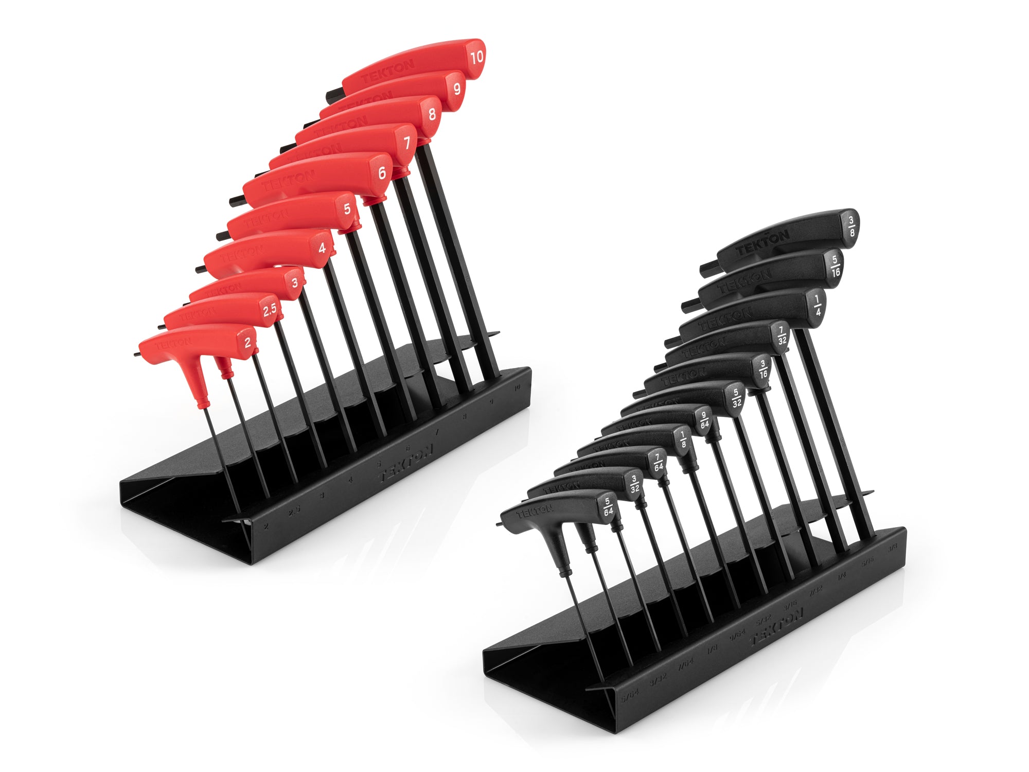 Flat End Hex T-Handle Key Set with Stands, 21-Piece (5/64 - 3/8 in., 2 - 10 mm)