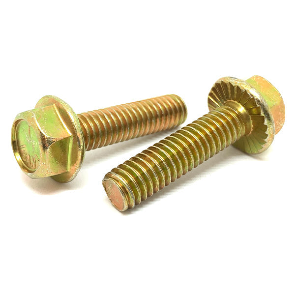 1/4-20x5/8" Grade 5 Serrated Hex Flange Bolts Zinc Yellow