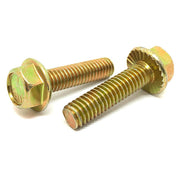 3/8-16x1-1/2" Grade 5 Serrated Hex Flange Bolts Zinc Yellow