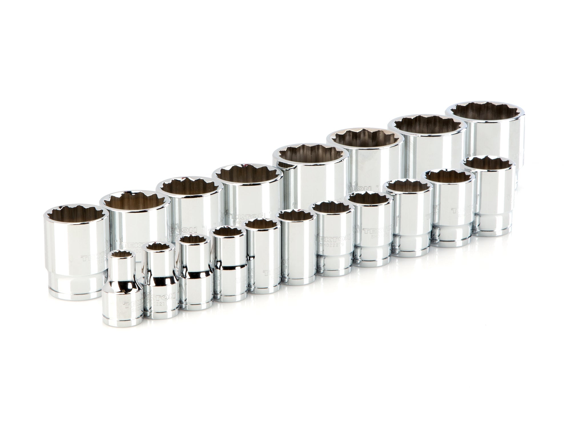 1/2 Inch Drive Shallow 12-Point Socket Set, 19-Piece (3/8 - 1-1/2 in.)